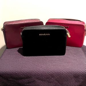 SOLD!  Michael KORS Ginny Black Saffiano Leather Crossbody Handbag